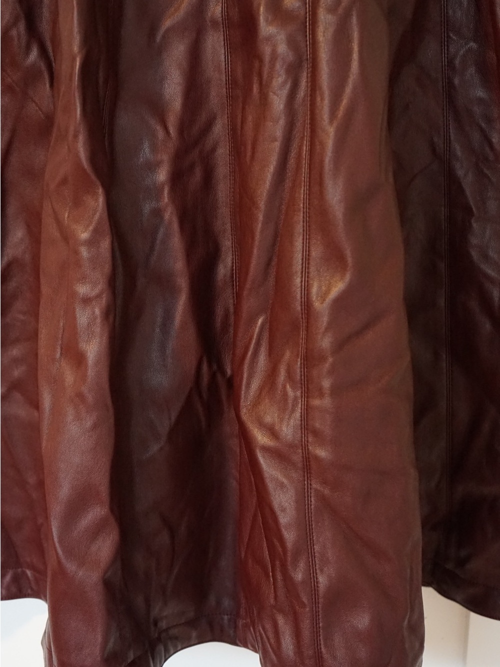 7 For All Mankind Brown Leather Midi Dress - Picture 4 of 7